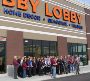 The ribbon cutting ceremony for the new Hobby Lobby in 2016. 