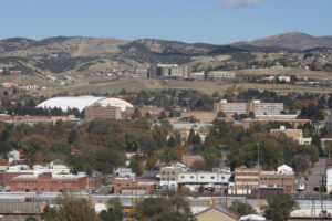 Pocatello, with Idaho State University and the Portneuf Medical Center in the background. 